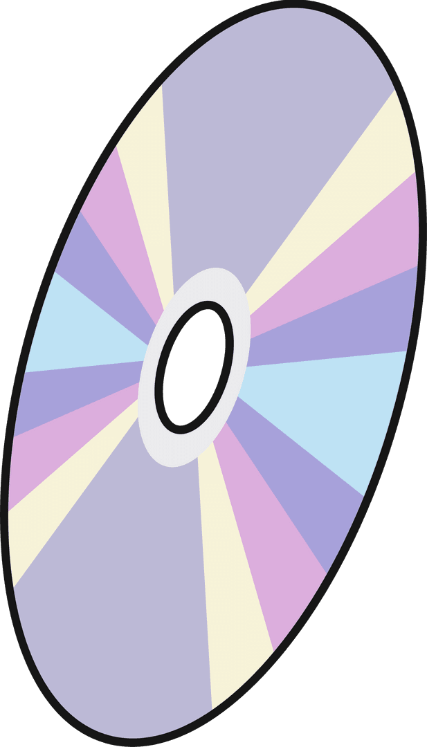 Pastel Stylized Optical Disc with Transparent Background Art