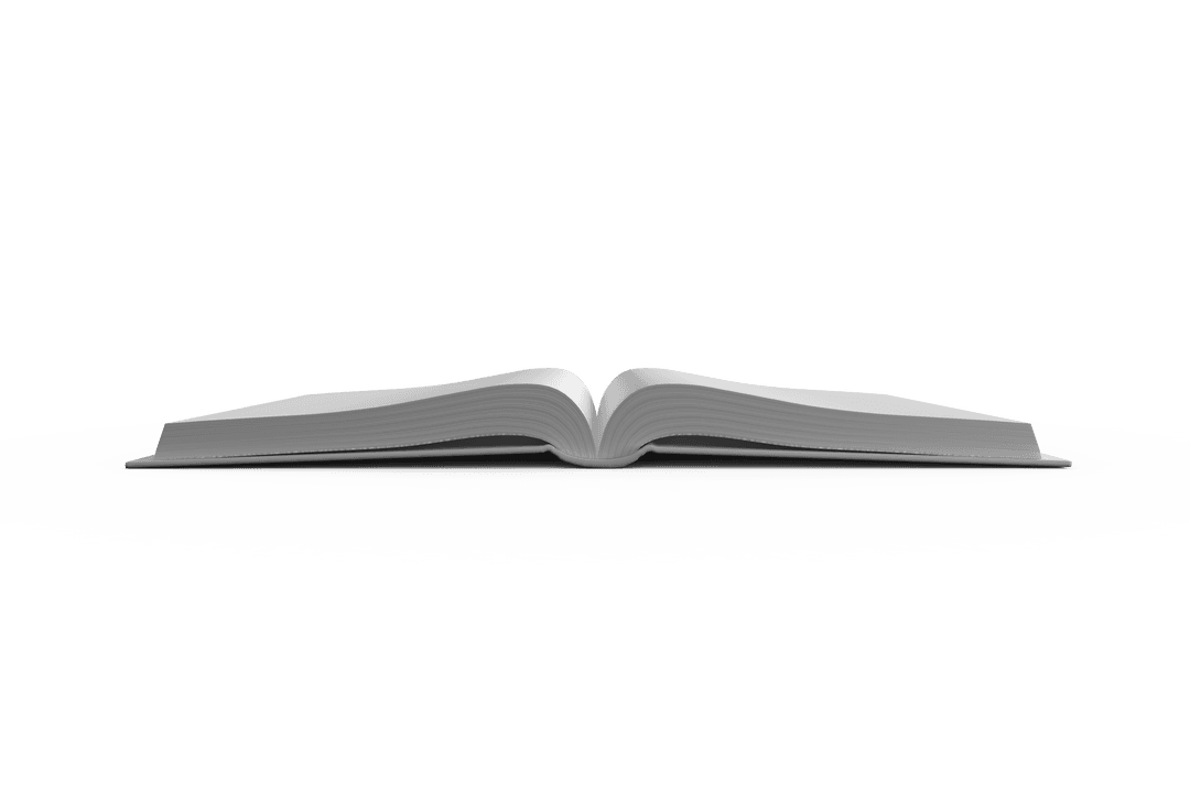 Open Book on Transparent Background with Soft Shadows