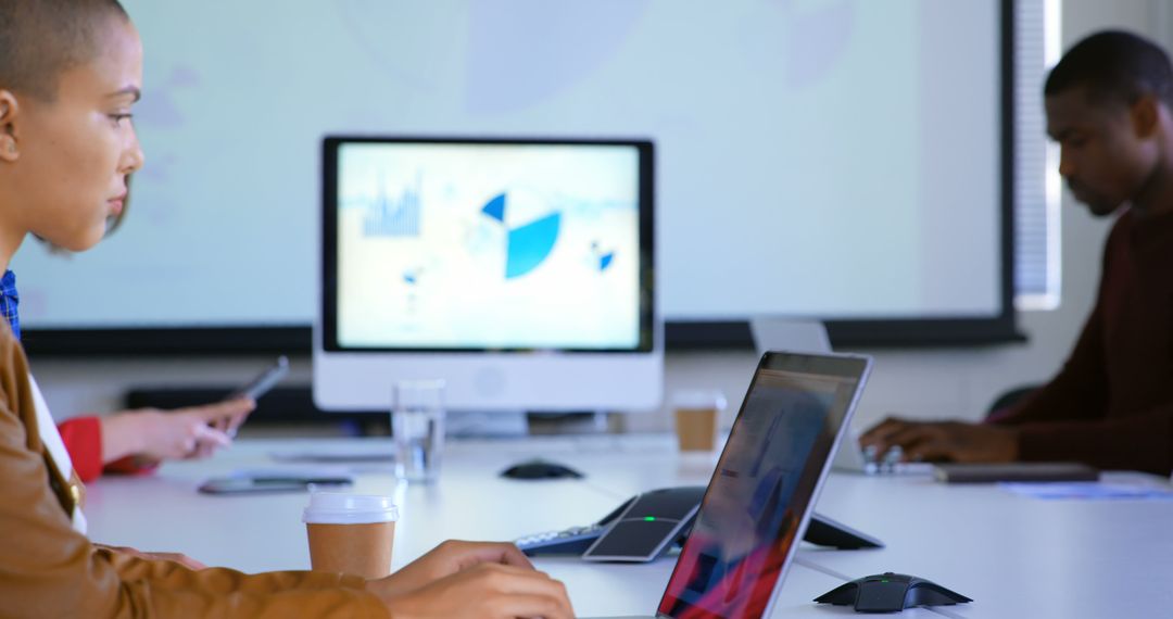 Diverse Business Team Working Collaboratively in Modern Office