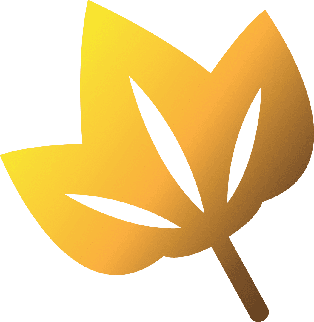 Yellow Leaf Vector Illustration on Transparent Background