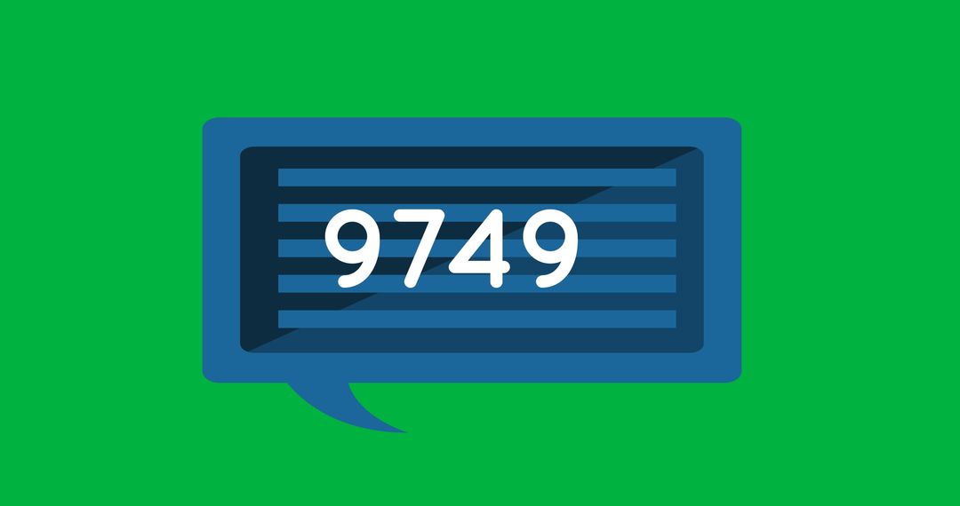 Digital Chat Box with Progressing Counter on Green Background