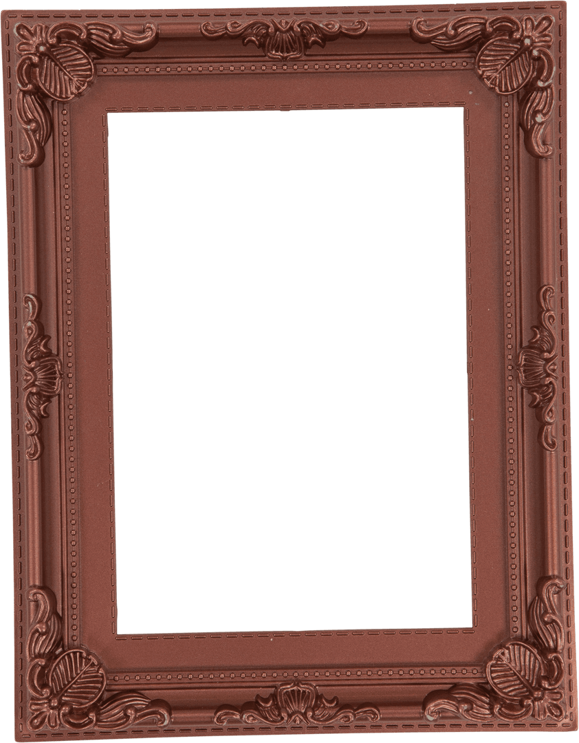 Brown Ornate Vintage Frame on Transparent Background
