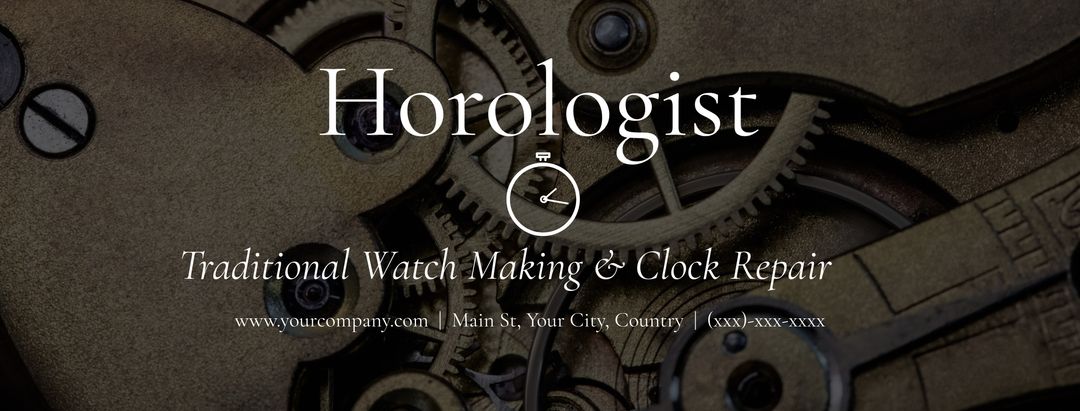 Horologist Watchmaking and Clock Repair Banner - Download Free Stock Templates Pikwizard.com