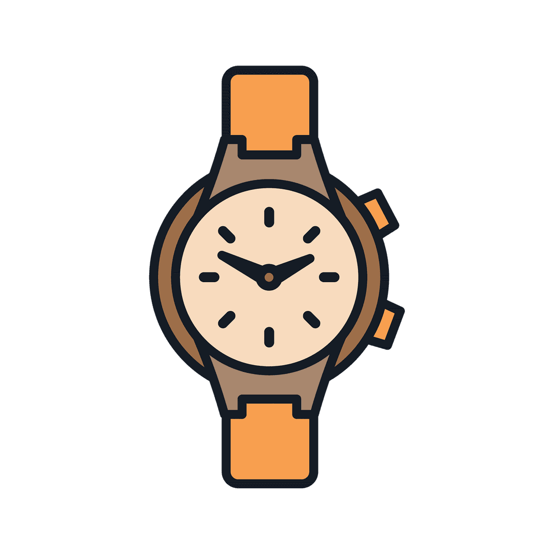 Stylish Minimalist Watch on Transparent Background