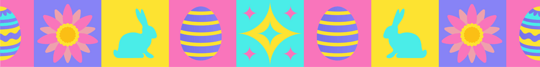 Whimsical Transparent Easter Icons Banner Pastel Colors