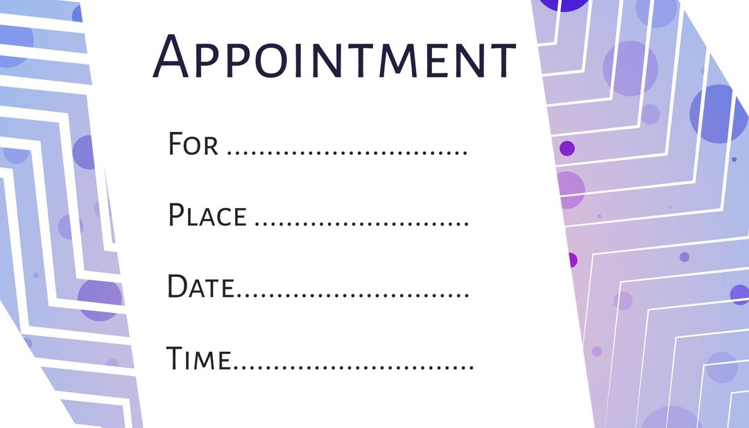 Modern Geometric Appointment Reminder Template - Download Free Stock Templates Pikwizard.com