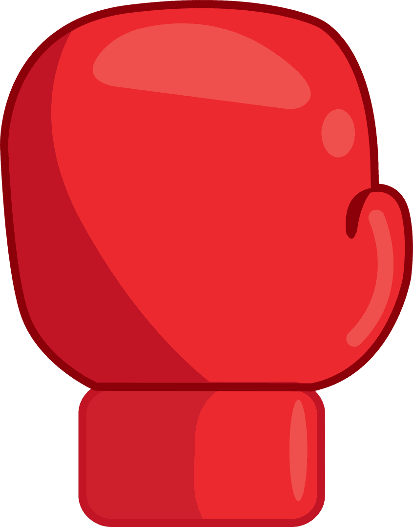 Dynamic Red Boxing Glove Icon on Transparent Background