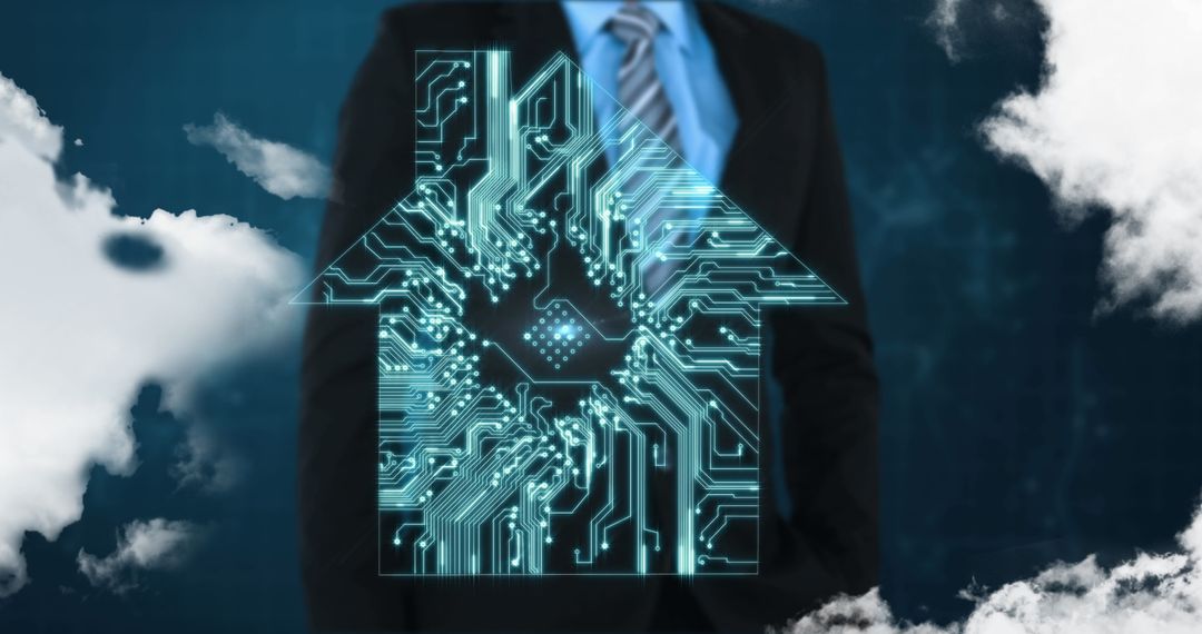 Businessman Integrating Technology with Smart Home Concept