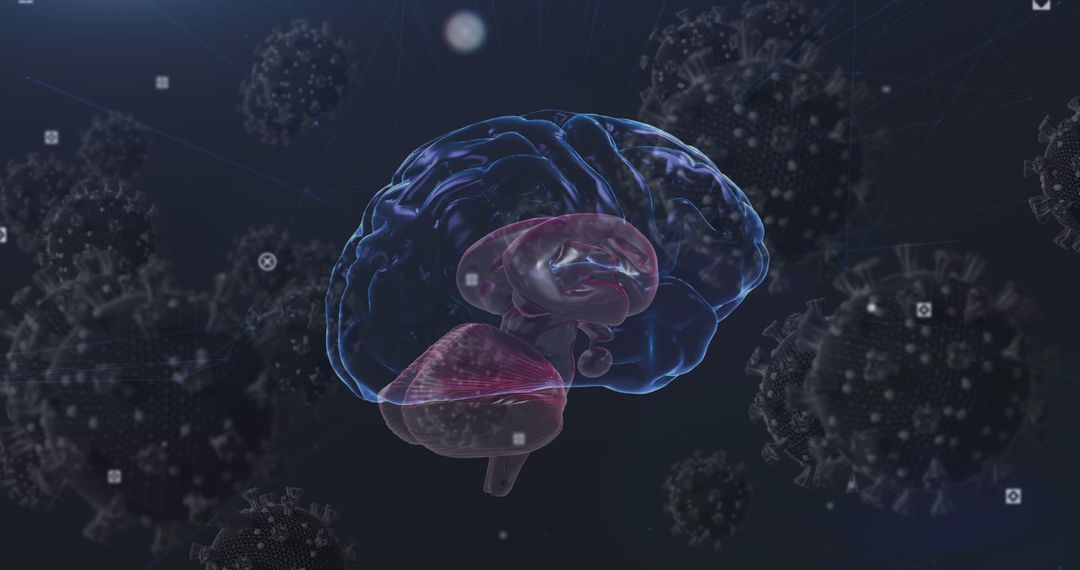 Dynamic Visualization of Human Brain Amidst Covid-19 Particles