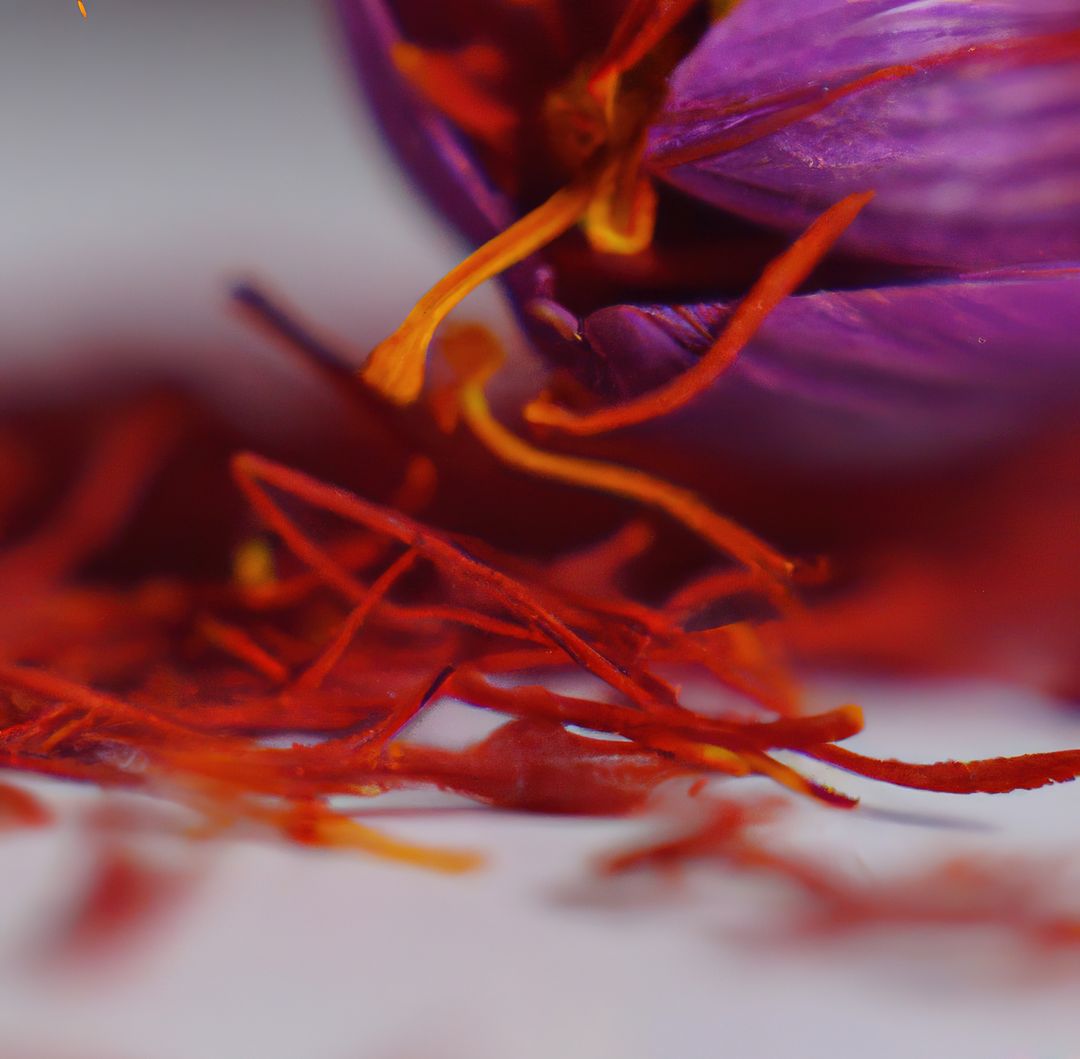 Close up of saffron with flower created using generative ai technology - Free Images, Stock Photos and Pictures on Pikwizard.com