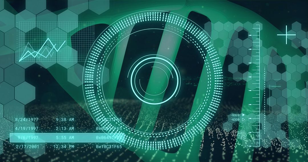 Futuristic DNA Helix and Technology Concept