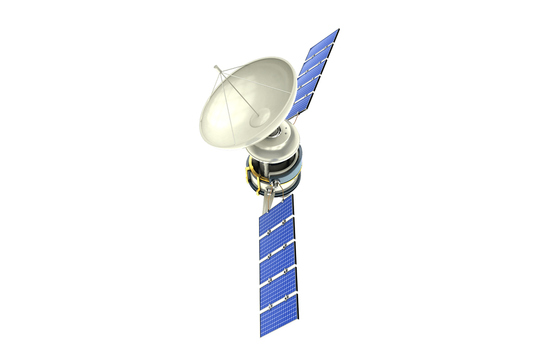 Transparent Solar-Powered Satellite Vector with Antenna