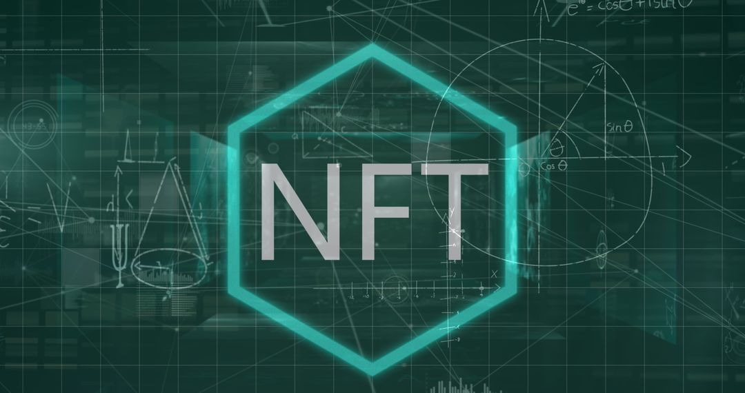 NFT Cryptocurrency Blockchain Concept Art with Data Overlap