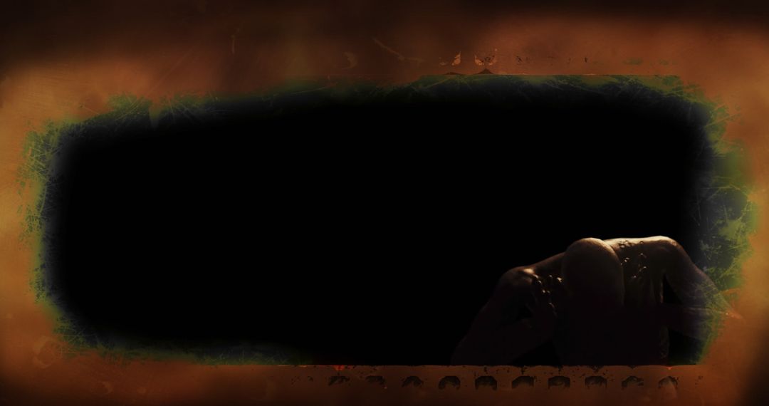 Spooky Shadowy Zombie in Dark Smoky Background