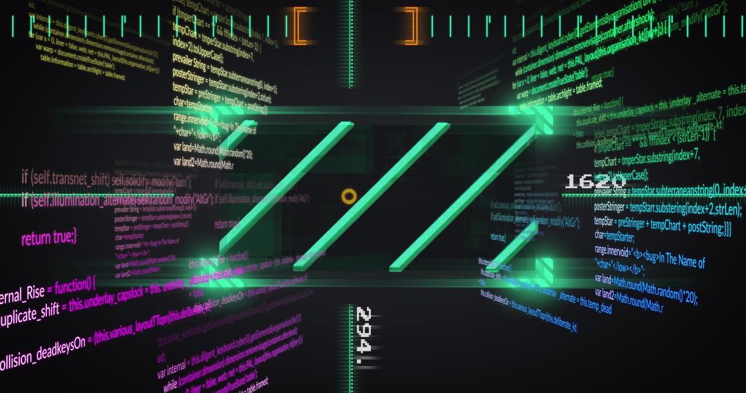 Abstract Digital Interface with Data Processing Highlights