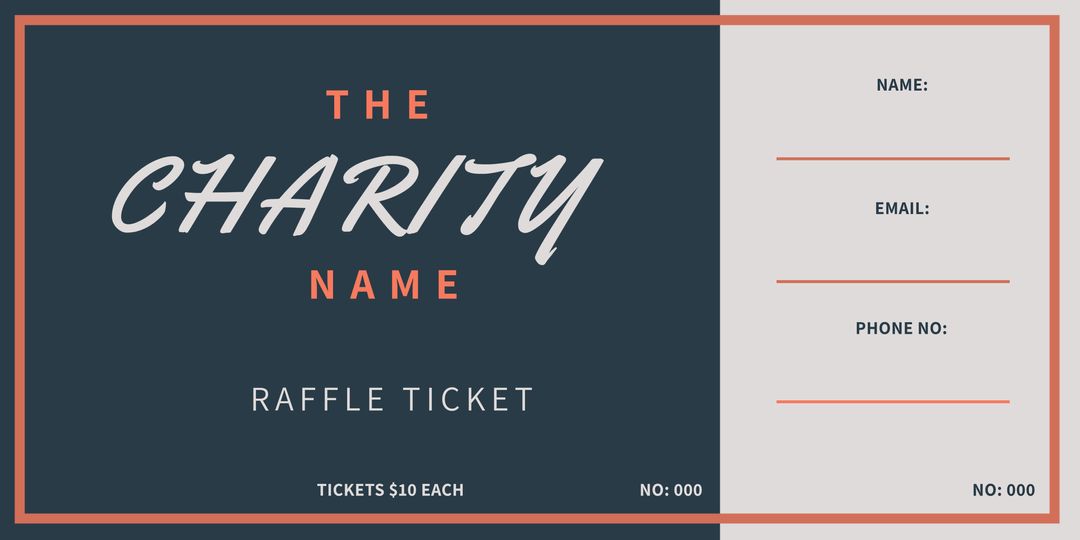 Charity Raffle Ticket Template for Fundraisers and Events - Download Free Stock Templates Pikwizard.com