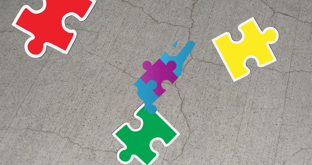 Colorful Puzzle Pieces Forming Autism Awareness Symbols