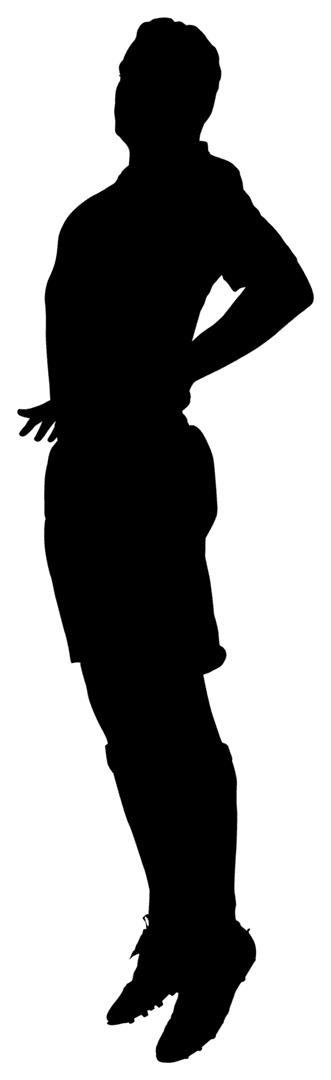 Transparent Silhouette of Football Player in Motion Isolated