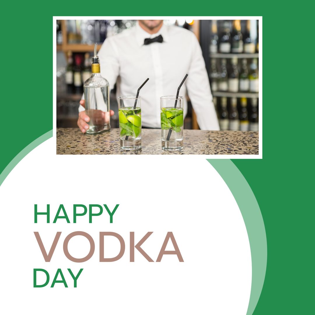 Celebrating International Vodka Day with Refreshing Cocktails at Bar - Download Free Stock Templates Pikwizard.com