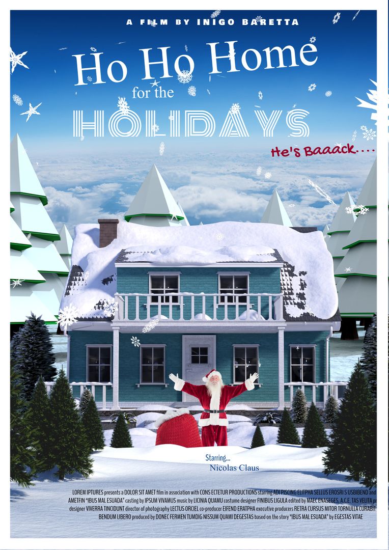 Festive Santa Welcoming Home in Winter Wonderland