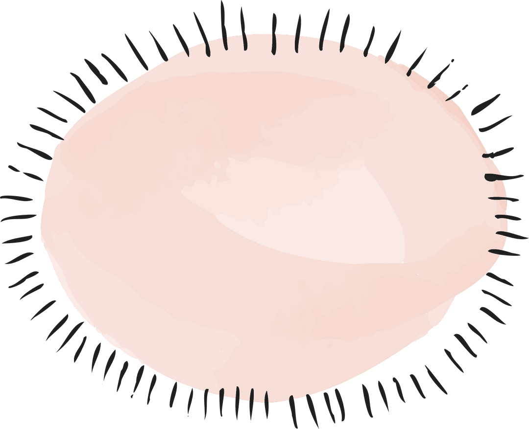 Transparent Abstract Peach Watercolor Oval Design