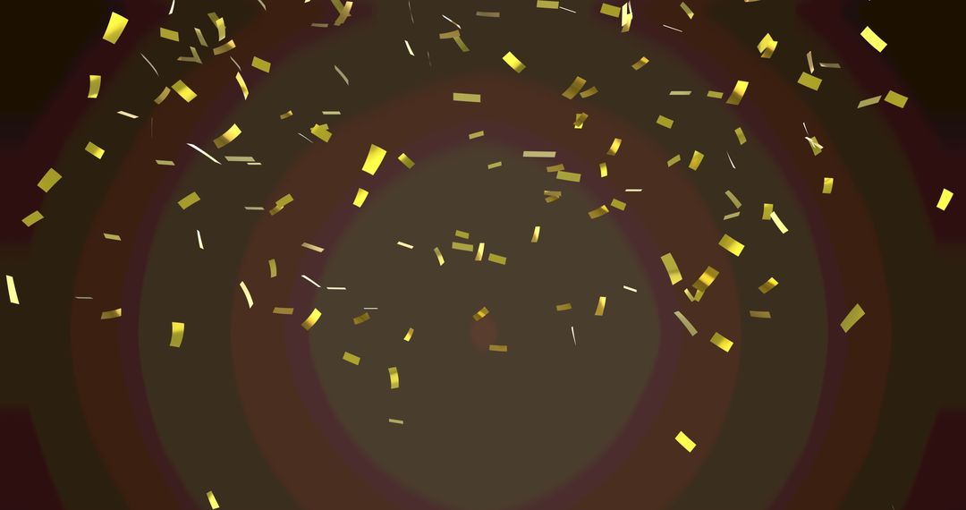 Floating Gold Confetti with Concentric Circles Background