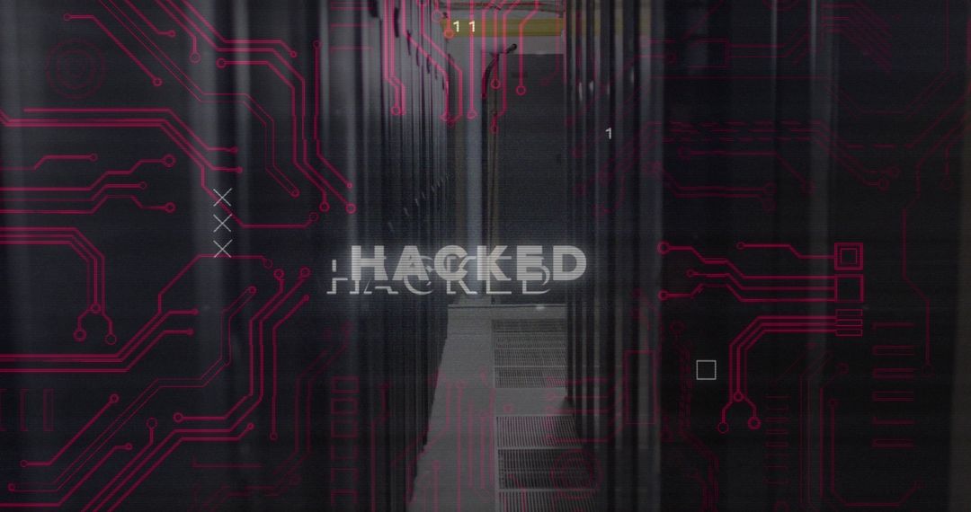 Cybersecurity Breach Concept in Data Center