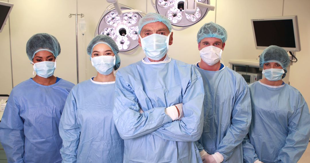 Medical Team Standing Together in Operating Room - Free Images, Stock Photos and Pictures on Pikwizard.com