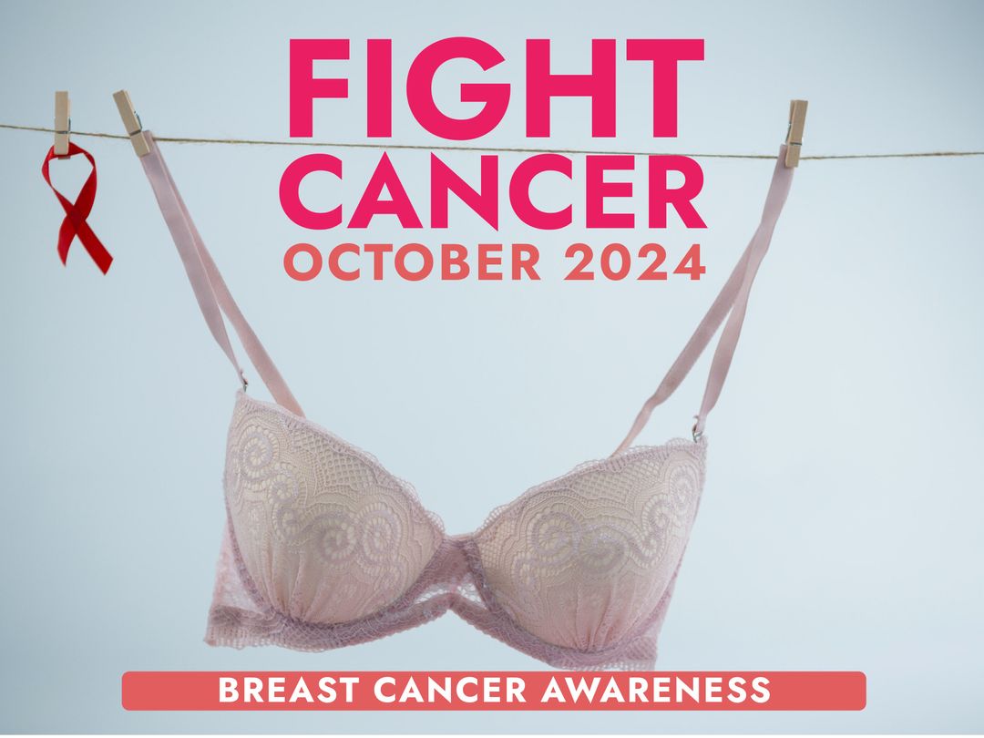 Breast Cancer Awareness Pink Bra and Ribbon Support October 2024 - Download Free Stock Templates Pikwizard.com