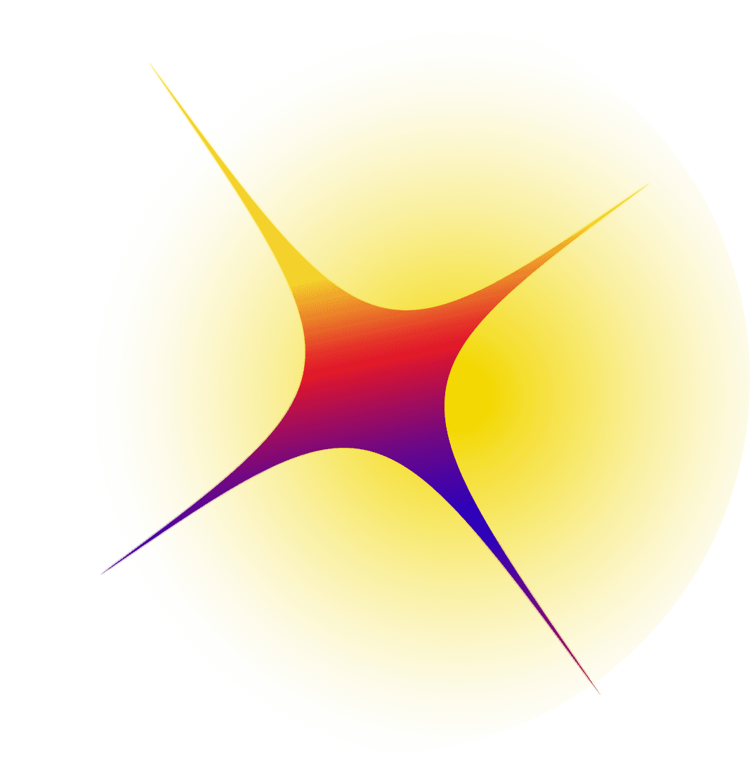 Abstract Gradient Star on Yellow Circle Emblem Transparent Background