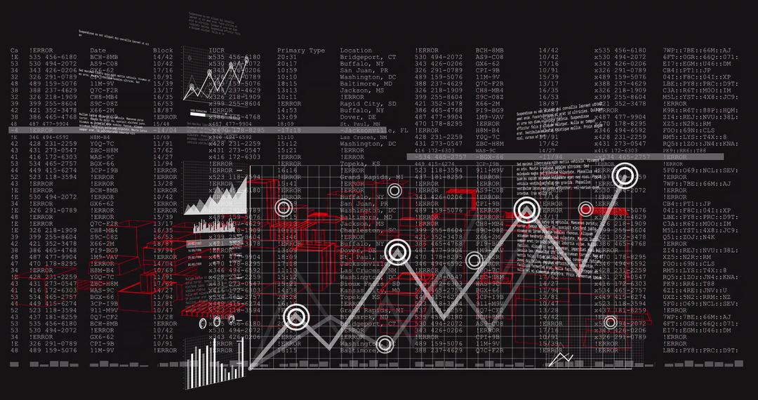 Futuristic Data Visualization with Graph and 3D Elements