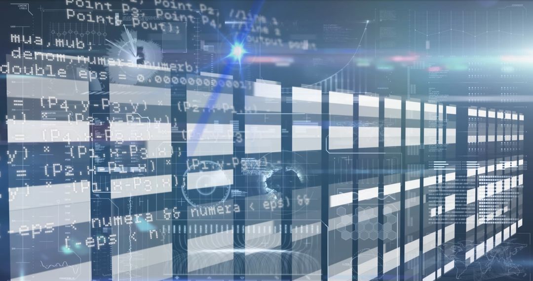 high-tech data processing and digital interface in server room concept - Free Images, Stock Photos and Pictures on Pikwizard.com