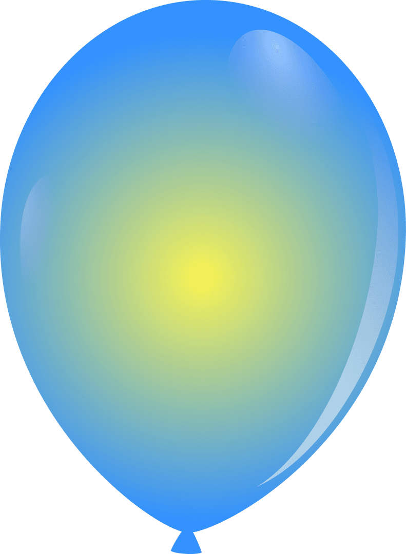 Transparent Gradient Balloon with Yellow-Blue Sheen