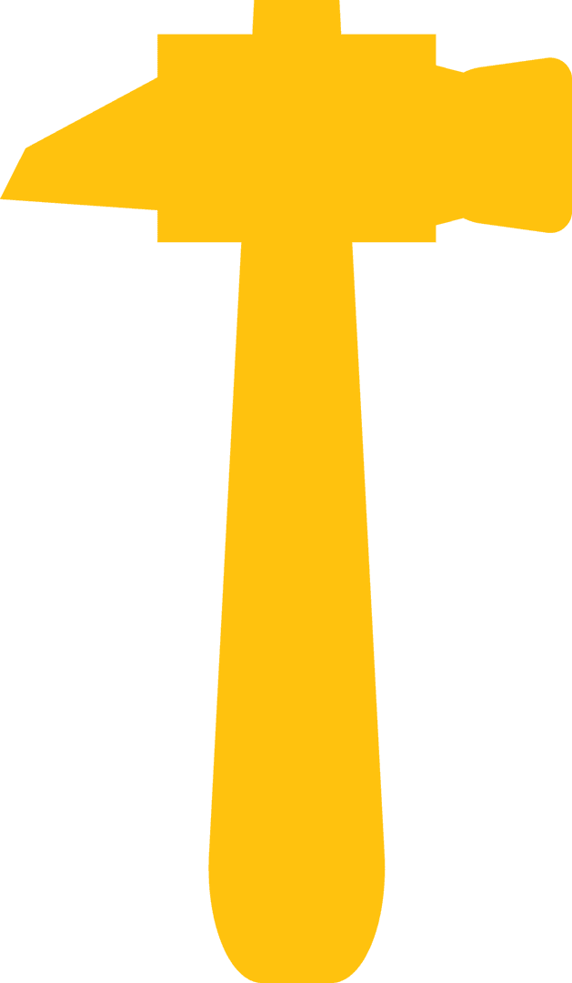 Yellow Hammer Icon on Transparent Background