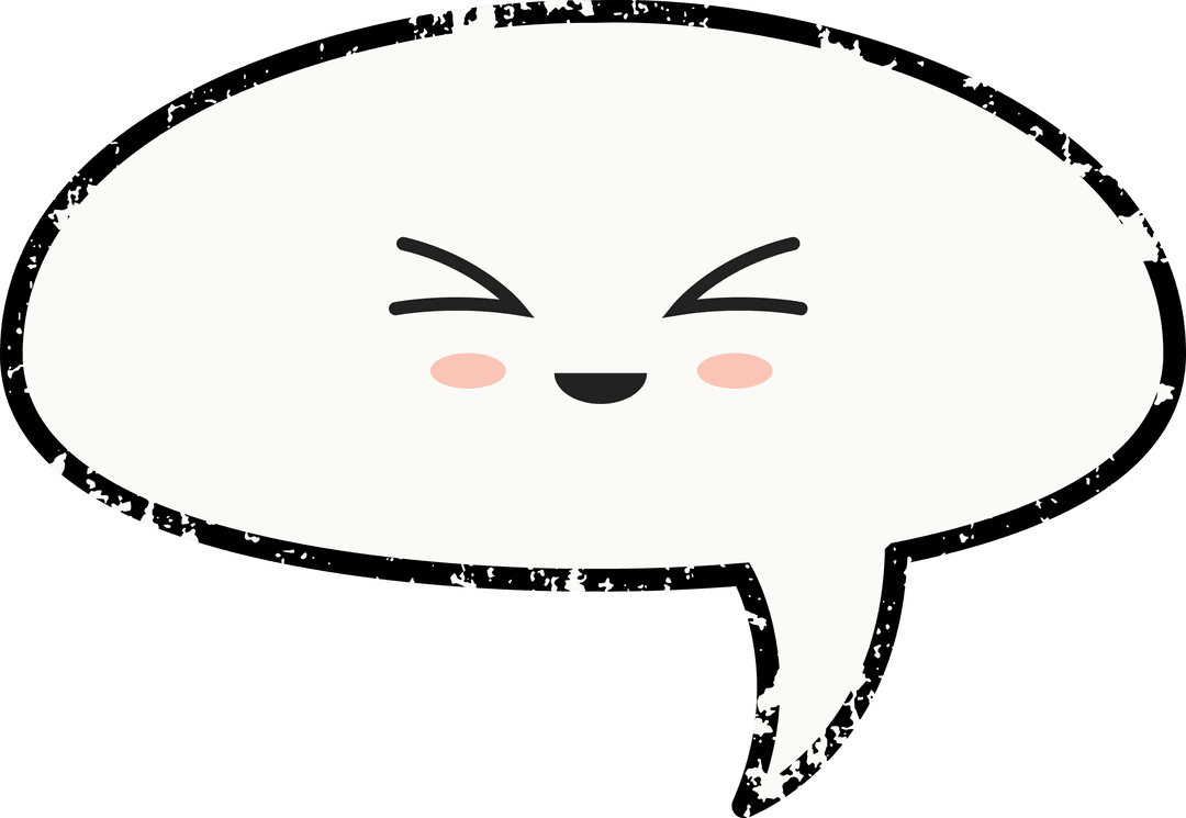 Smiling Face Speech Bubble on Transparent Background
