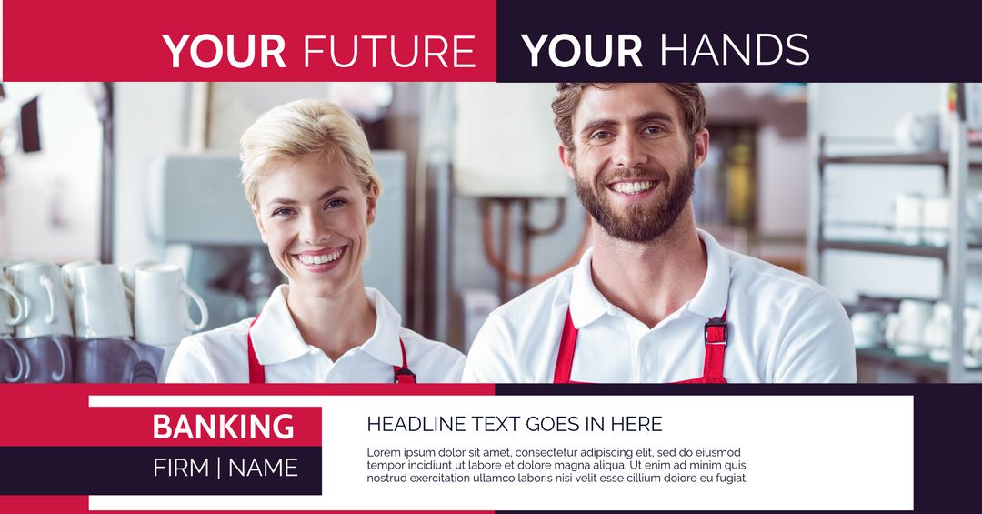 Confident Bank Employees Highlighting Trust in Financial Services