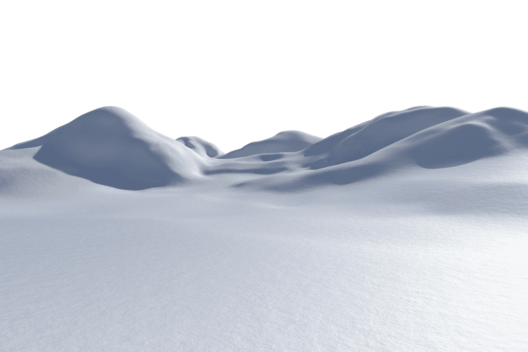 Snowy Terrain Illustration with Transparent Background