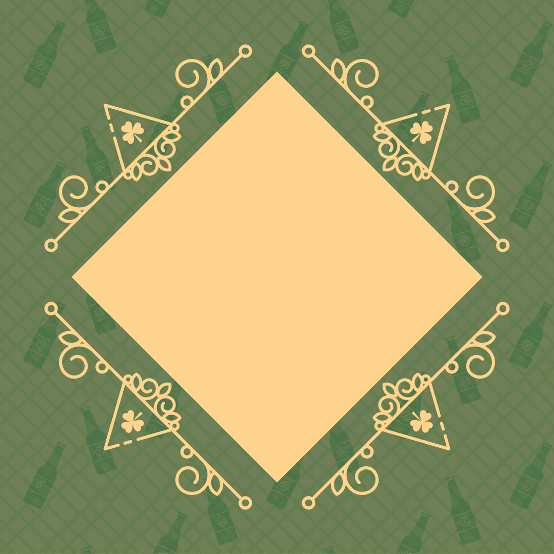 Transparent Card Design with Ornate Corner Patterns