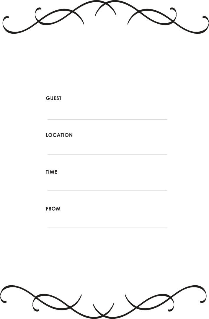 Elegant Transparent Invitation Template with Ornamental Design