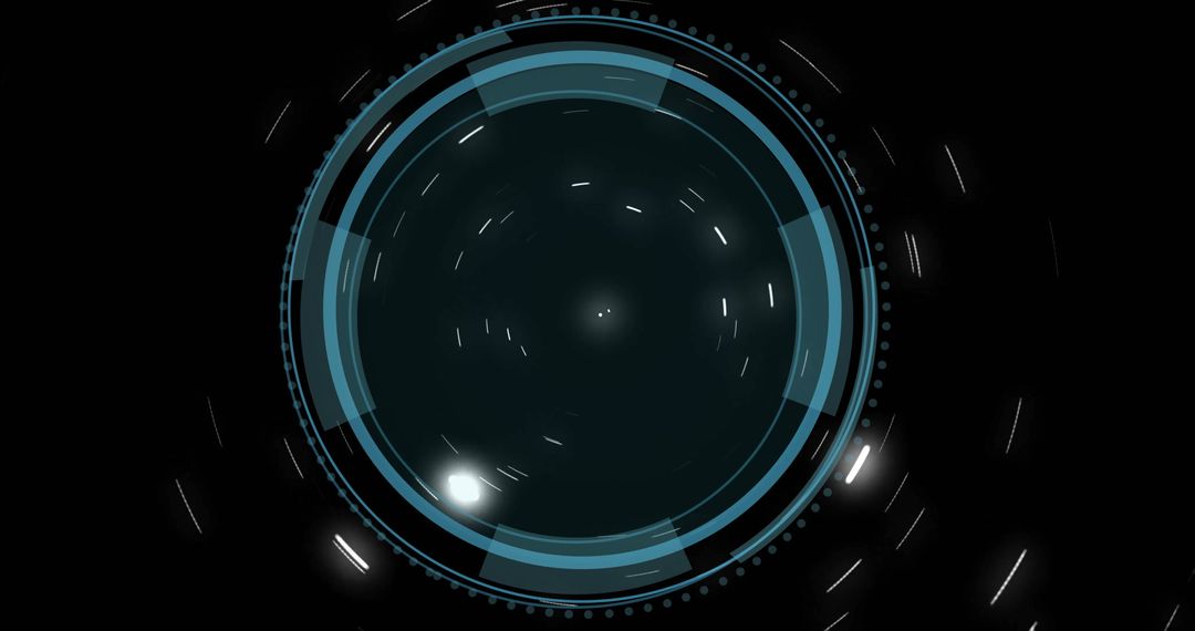 Futuristic Holographic Interface with Blue Rotating Rings