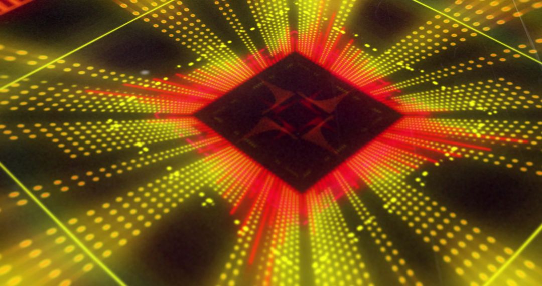 Vibrant 3D Light Display with Diamond Pattern