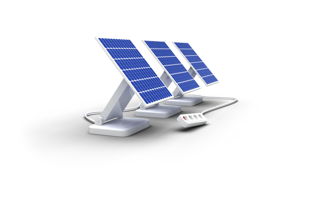 Transparent Background 3D Illustration of Solar Panels with Cables - Download Free Stock Images Pikwizard.com