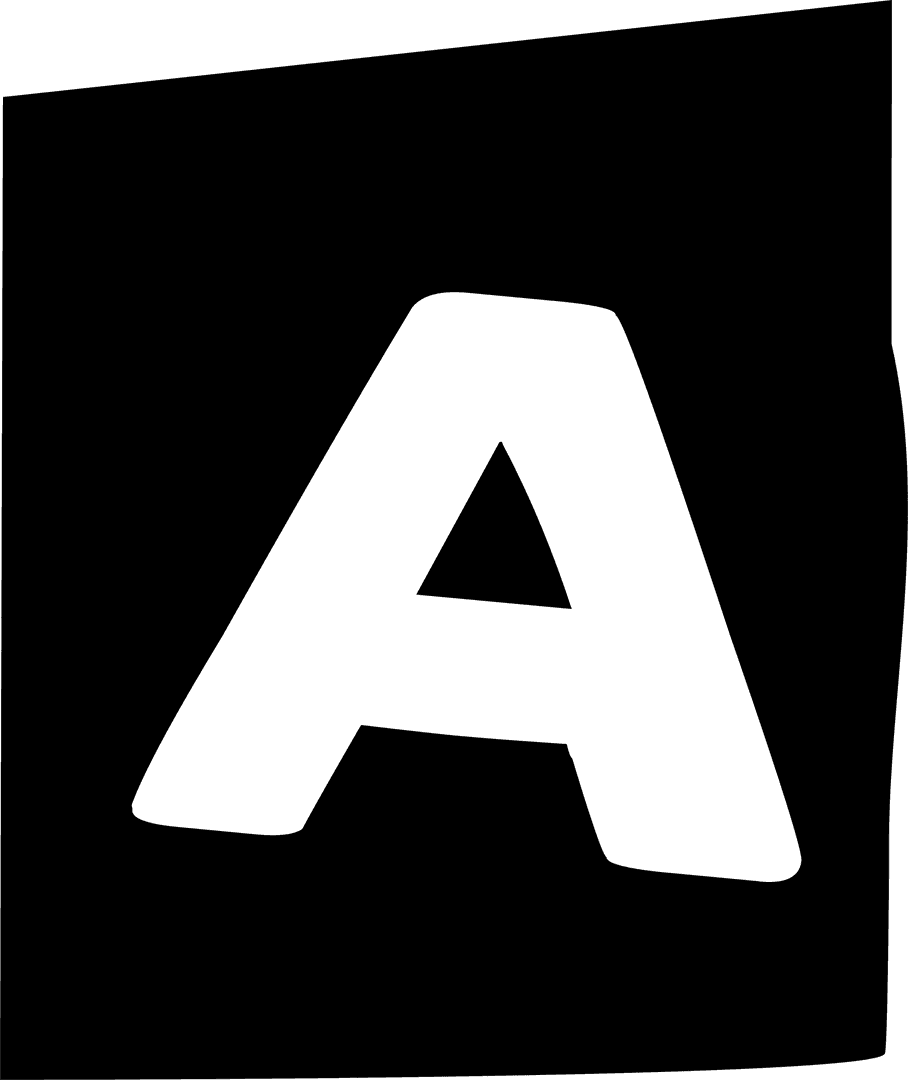 Stylized Letter 'A' in Transparent Black Square for Branding