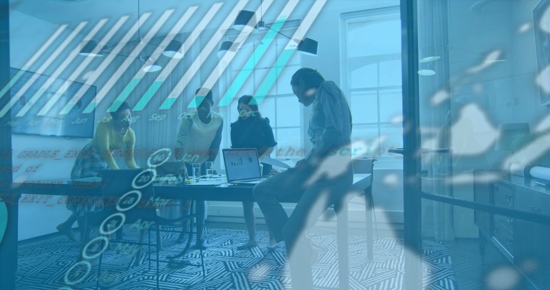 Team Collaboration with Digital Financial Data in Office Setting