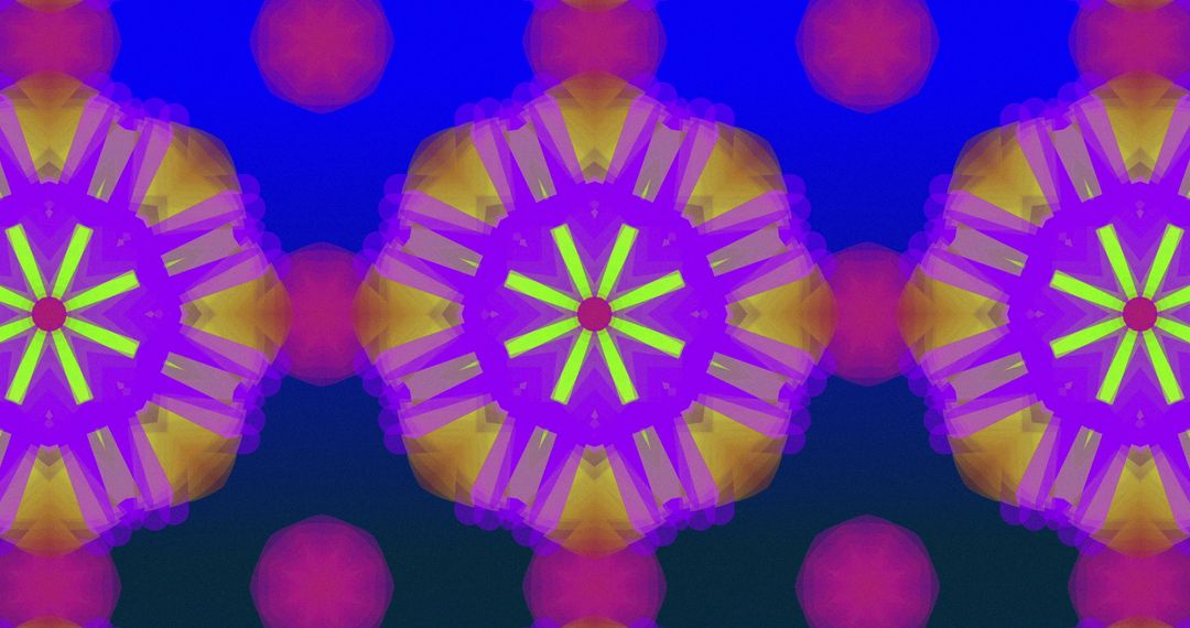 Seamless Glowing Kaleidoscope Pattern on Vibrant Background