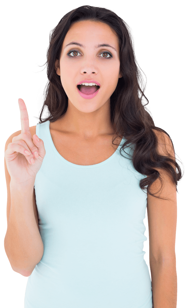 Transparent Surprise Expression Female Raising Finger Idea