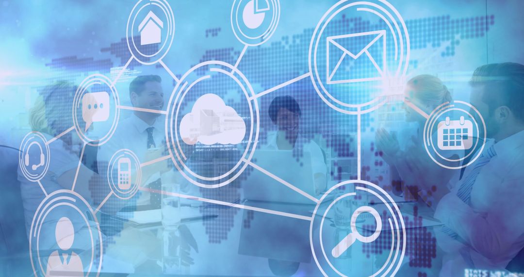 Business Team in Boardroom Discussing Digital Strategy