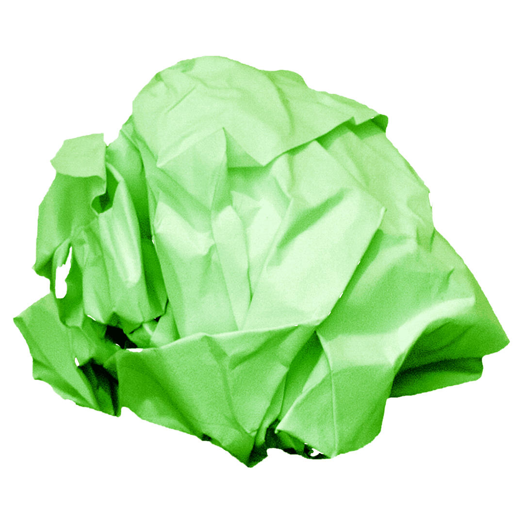 Abstract Green Fabric Crumpled Illustration on Transparent Background