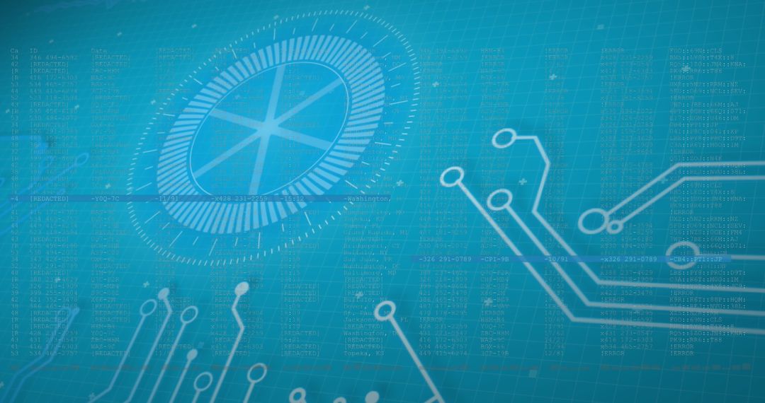 Futuristic Data Processing on Blue Digital Interface