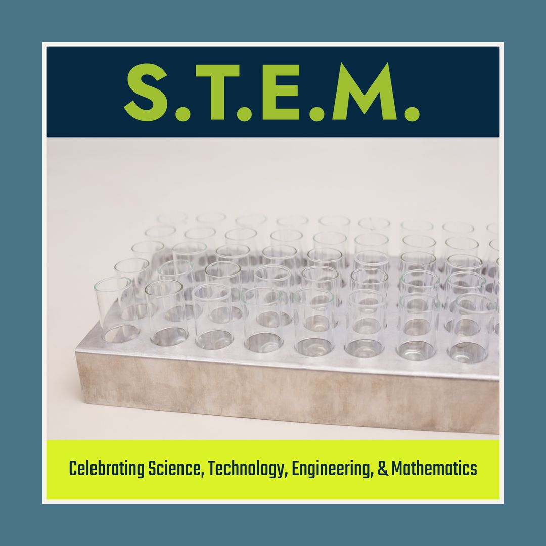 STEM Celebration with Test Tubes on White Background